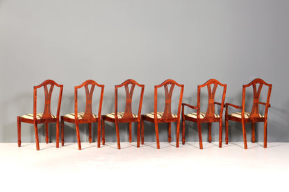 6x Edle Englische Stühle Englisch Dining Chairs Antik 60er Jahre Küchenstühle Stuhlset