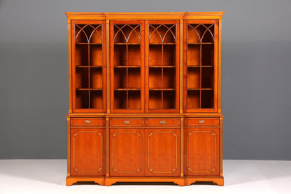Wunderschöne Englische Vitrine Bücherschrank Buffet Antik Stil Englisch Eibe Glasvitrine Bibliothek