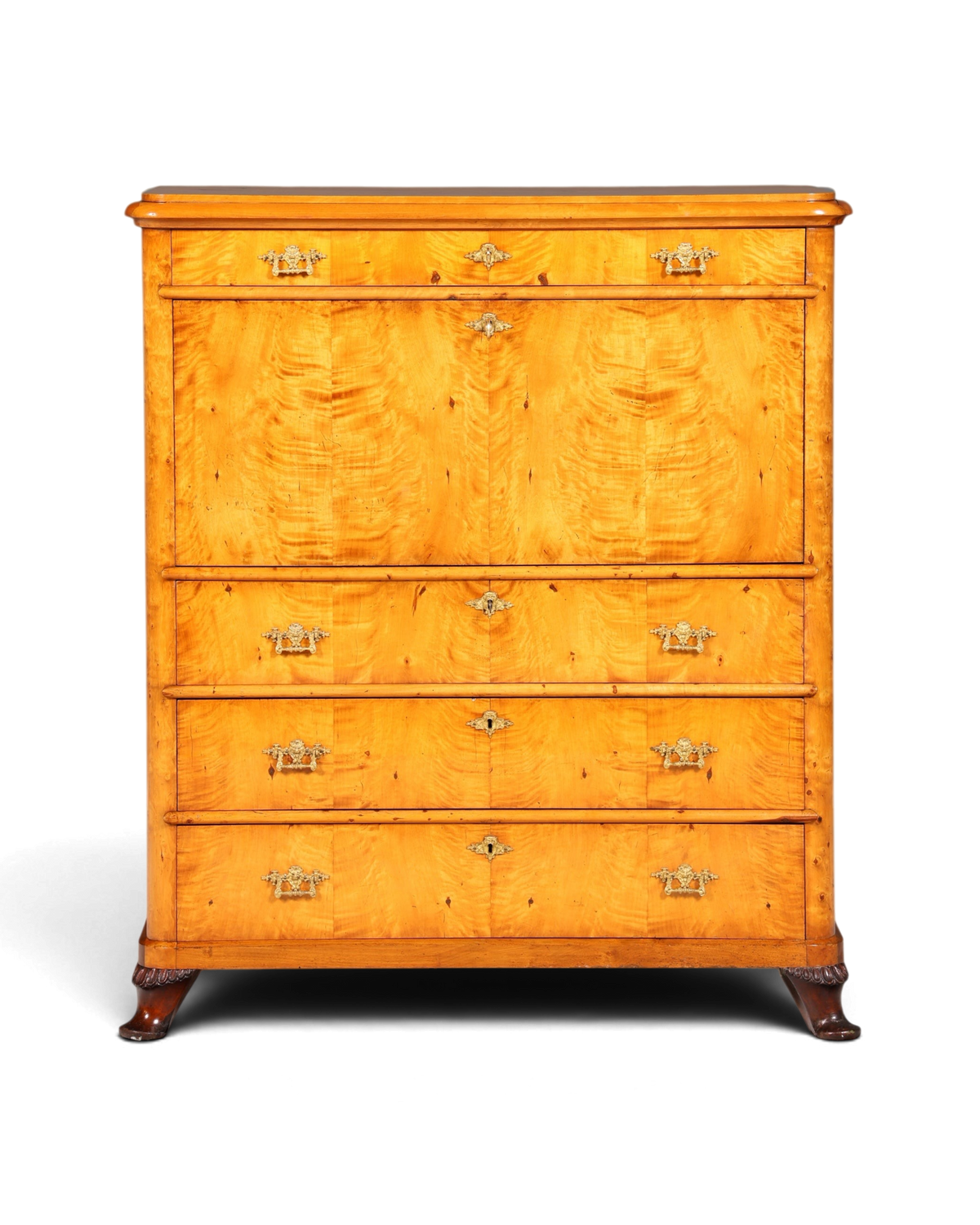 Stilvoller Biedermeier Sekretär Louis Philippe Vertiko Antik Kommode Schreibkommode Office Desk