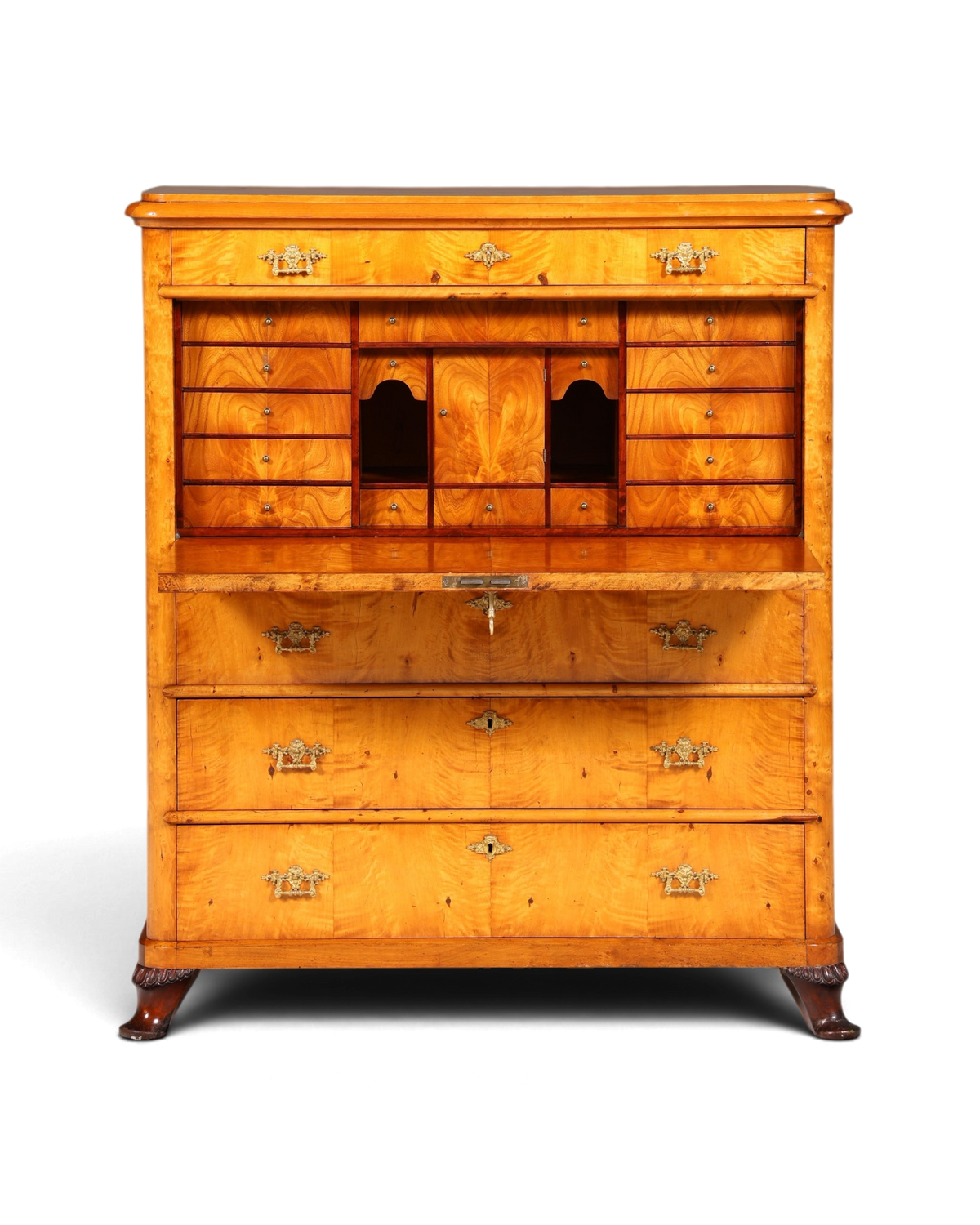 Stilvoller Biedermeier Sekretär Louis Philippe Vertiko Antik Kommode Schreibkommode Office Desk