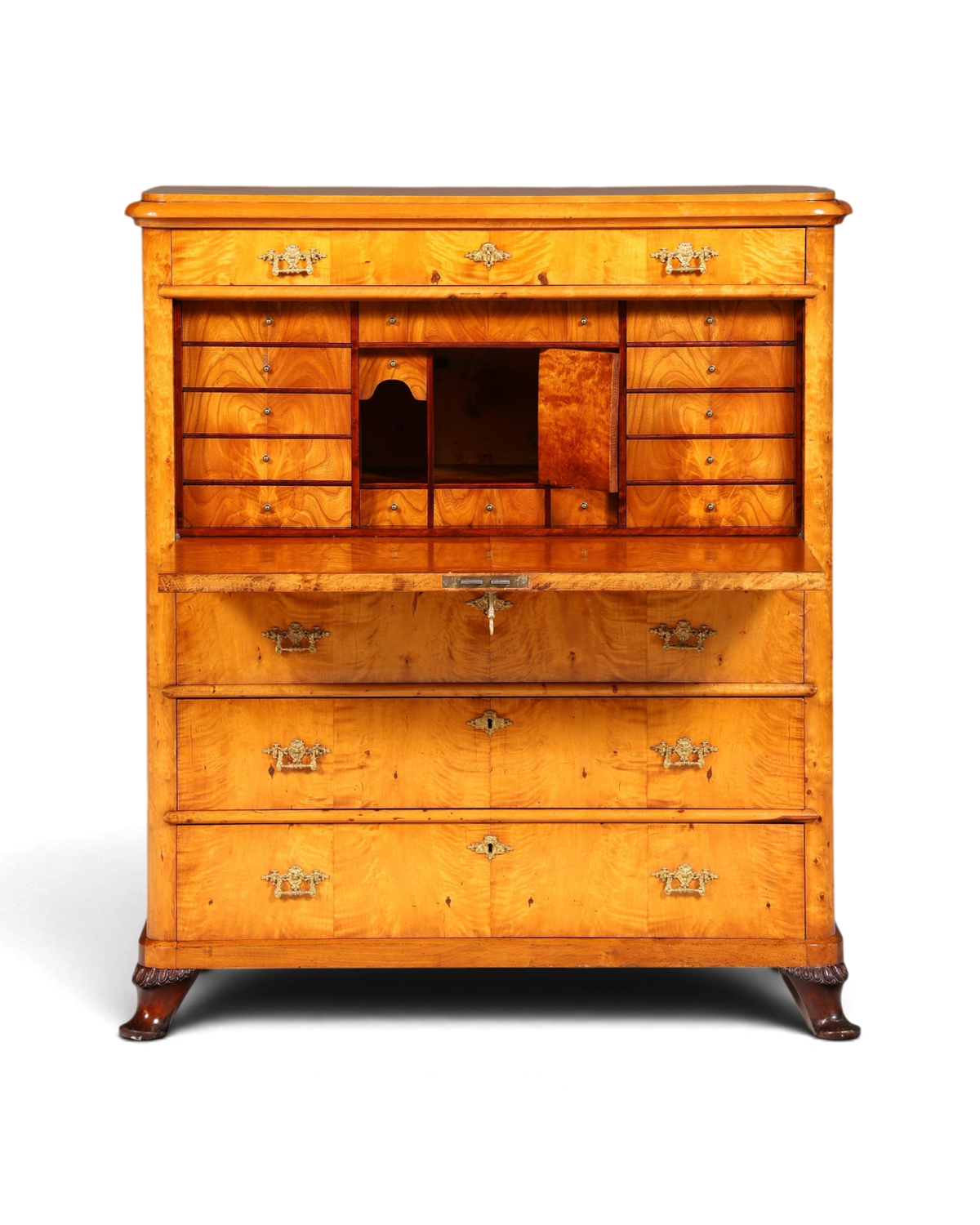 Stilvoller Biedermeier Sekretär Louis Philippe Vertiko Antik Kommode Schreibkommode Office Desk