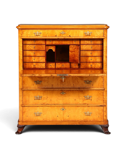 Stilvoller Biedermeier Sekretär Louis Philippe Vertiko Antik Kommode Schreibkommode Office Desk