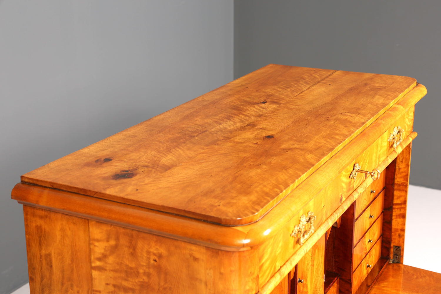 Stilvoller Biedermeier Sekretär Louis Philippe Vertiko Antik Kommode Schreibkommode Office Desk