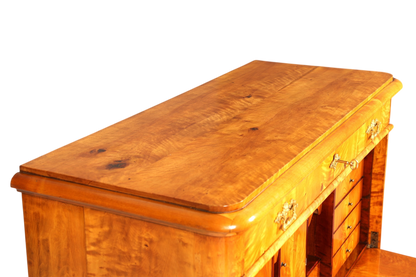 Stilvoller Biedermeier Sekretär Louis Philippe Vertiko Antik Kommode Schreibkommode Office Desk