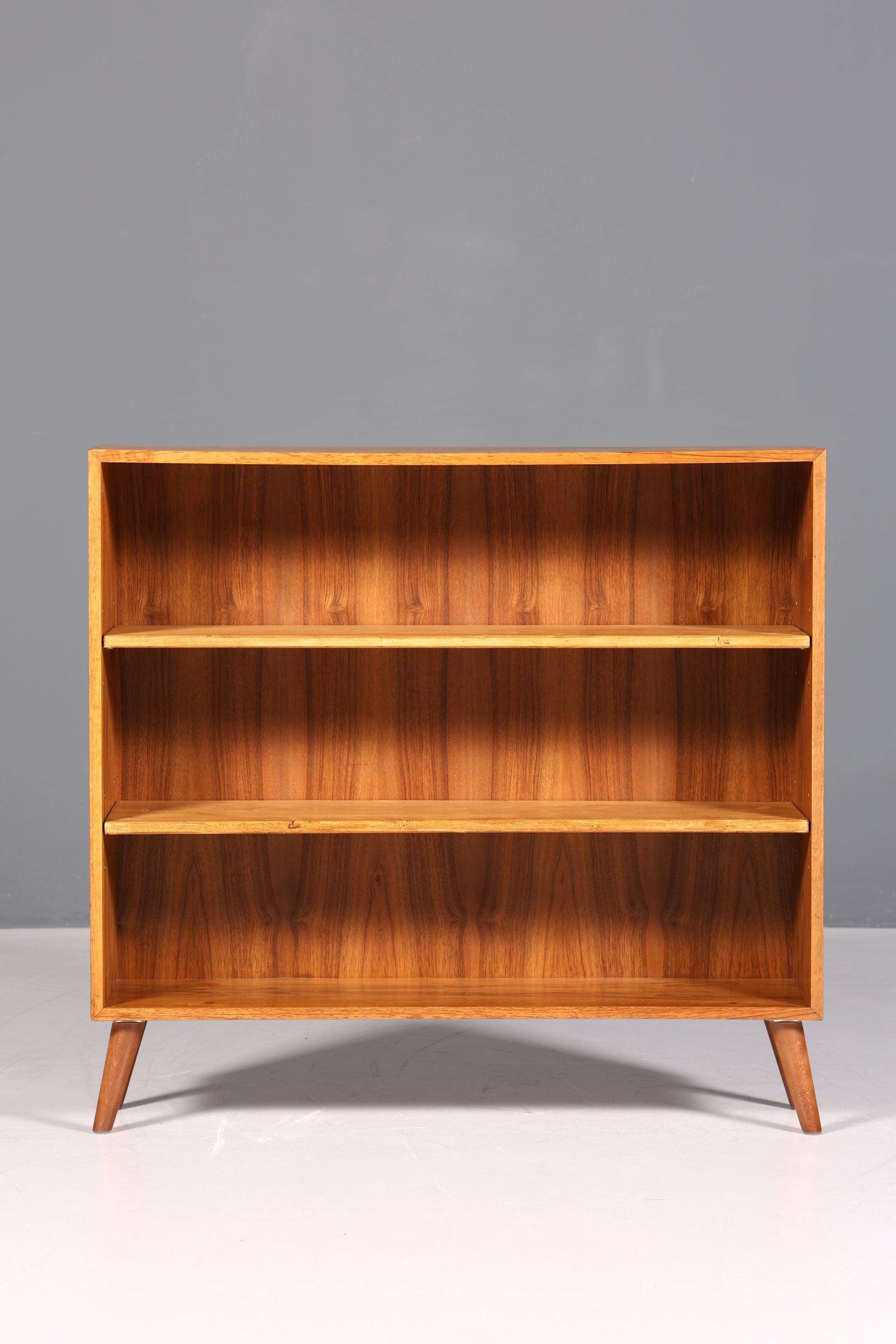 F761 Finish WILL BE REPHACED AFTER REPAIR Beautiful Mid Century Shelf Vintage Bookcase 60s Wooden Shelf