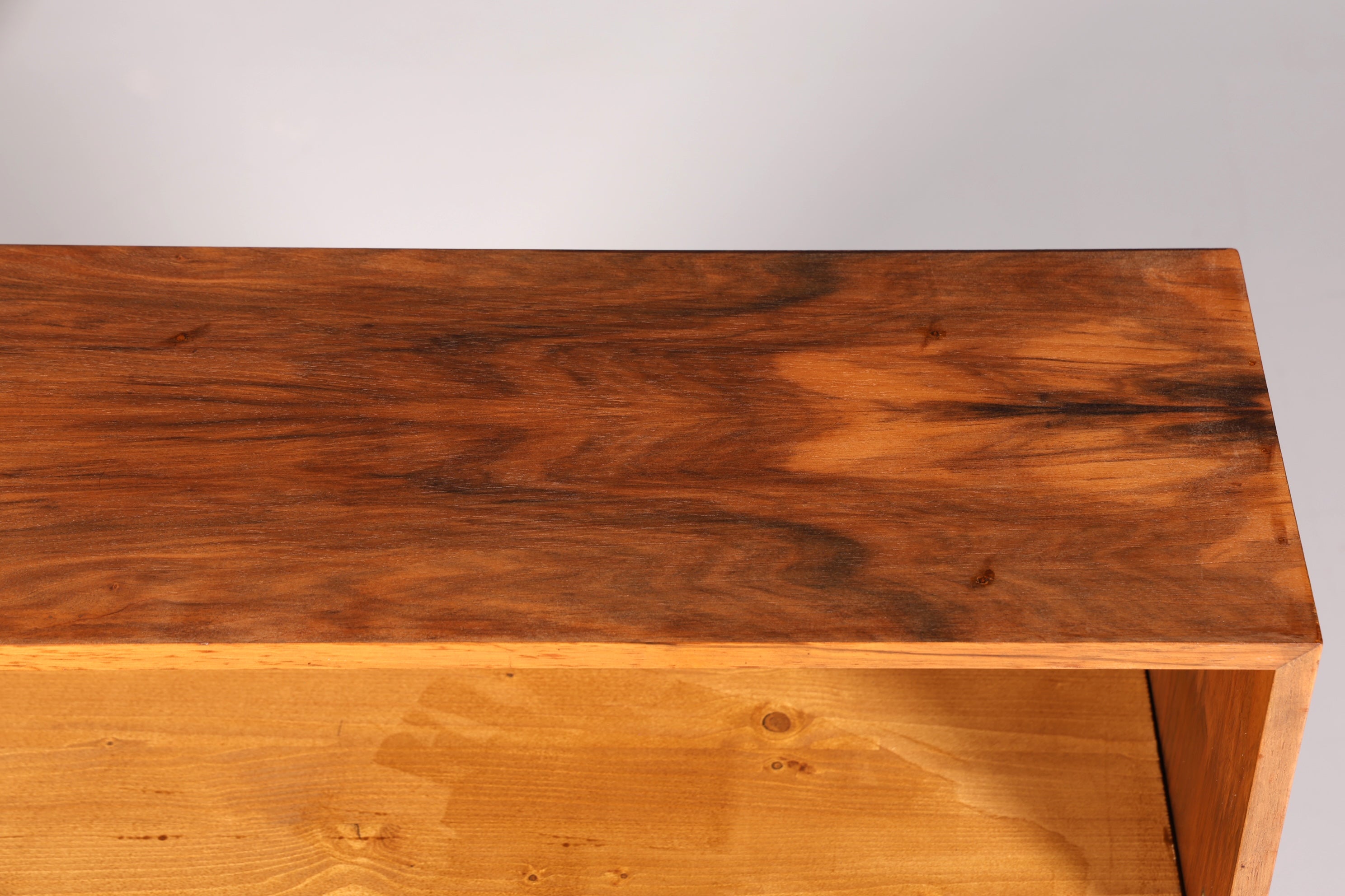 F761 Finish WILL BE REPHACED AFTER REPAIR Beautiful Mid Century Shelf Vintage Bookcase 60s Wooden Shelf