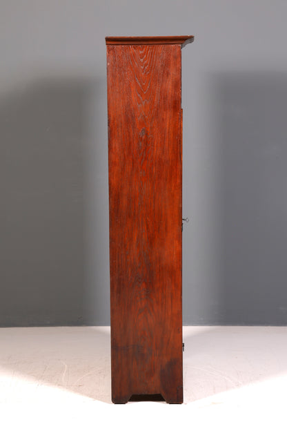 Traumhafte Jugendstil Vitrine Eiche Antik Bücherschrank Geschirrschrank Massiv Holz Glasvitrine Vitrinenschrank Vintage