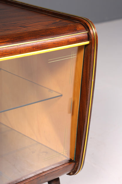 Wunderschöne Mid Century Vitrine Retro Bar Schrank Vintage Schiebetür 60s