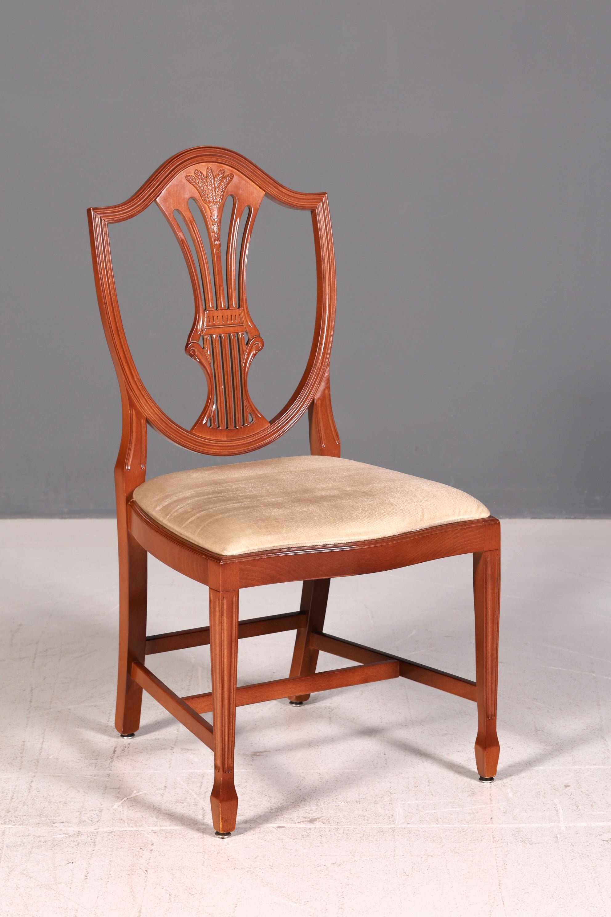 Edles 4x Englische Stühle Set Hepplewhite Stil Dining Chairs Antik Esszimmerstühle Küchenstühle Stuhlset Vintage
