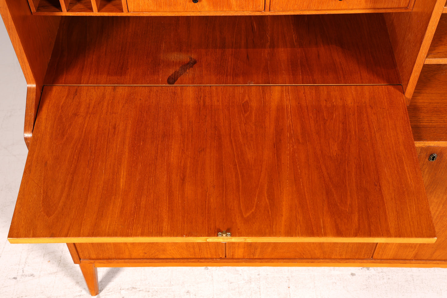 Wunderschöner Mid Century Sekretär Highboard Vintage Schrank Schreibklappe Holz Regal Retro 60er Skandinavisch