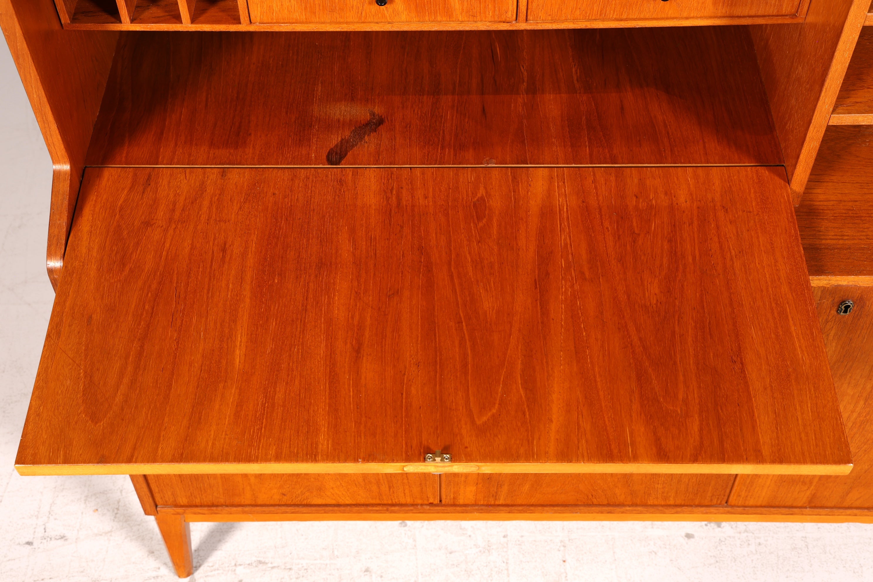 Wunderschöner Mid Century Sekretär Highboard Vintage Schrank Schreibklappe Holz Regal Retro 60er Skandinavisch