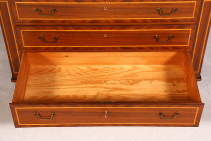 Wunderschöner Englischer Sekretär Schreibkommode echt Holz Schreibtisch Intarsien Kommode