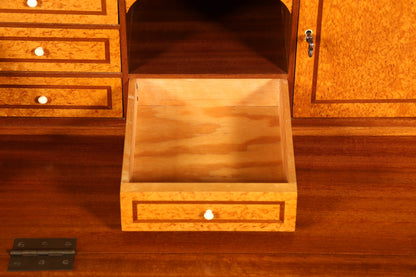 Wunderschöner Englischer Sekretär Schreibkommode echt Holz Schreibtisch Intarsien Kommode