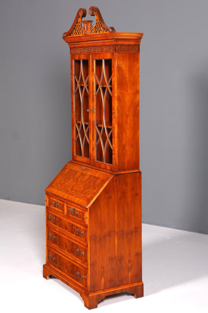 Stilvoller Englischer Sekretär Original Wade Büro Aufsatzsekretär Antik 60s Vitrinen Schrank UK