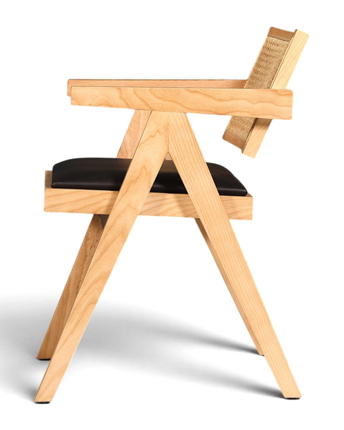 Sehr edler Korbgeflecht Stuhl "Vienna Wood +" Armlehnsessel Bauhaus Relax Lounge Chair Stuhl Esszimmer Stuhl Küchenstuhl