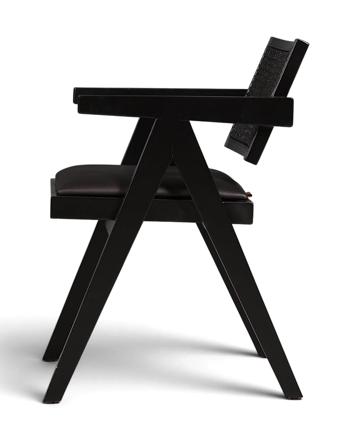 Sehr edler Korbgeflecht Stuhl "Vienna Black +" Armlehnsessel Bauhaus Relax Lounge Chair Stuhl Esszimmer Stuhl Küchenstuhl