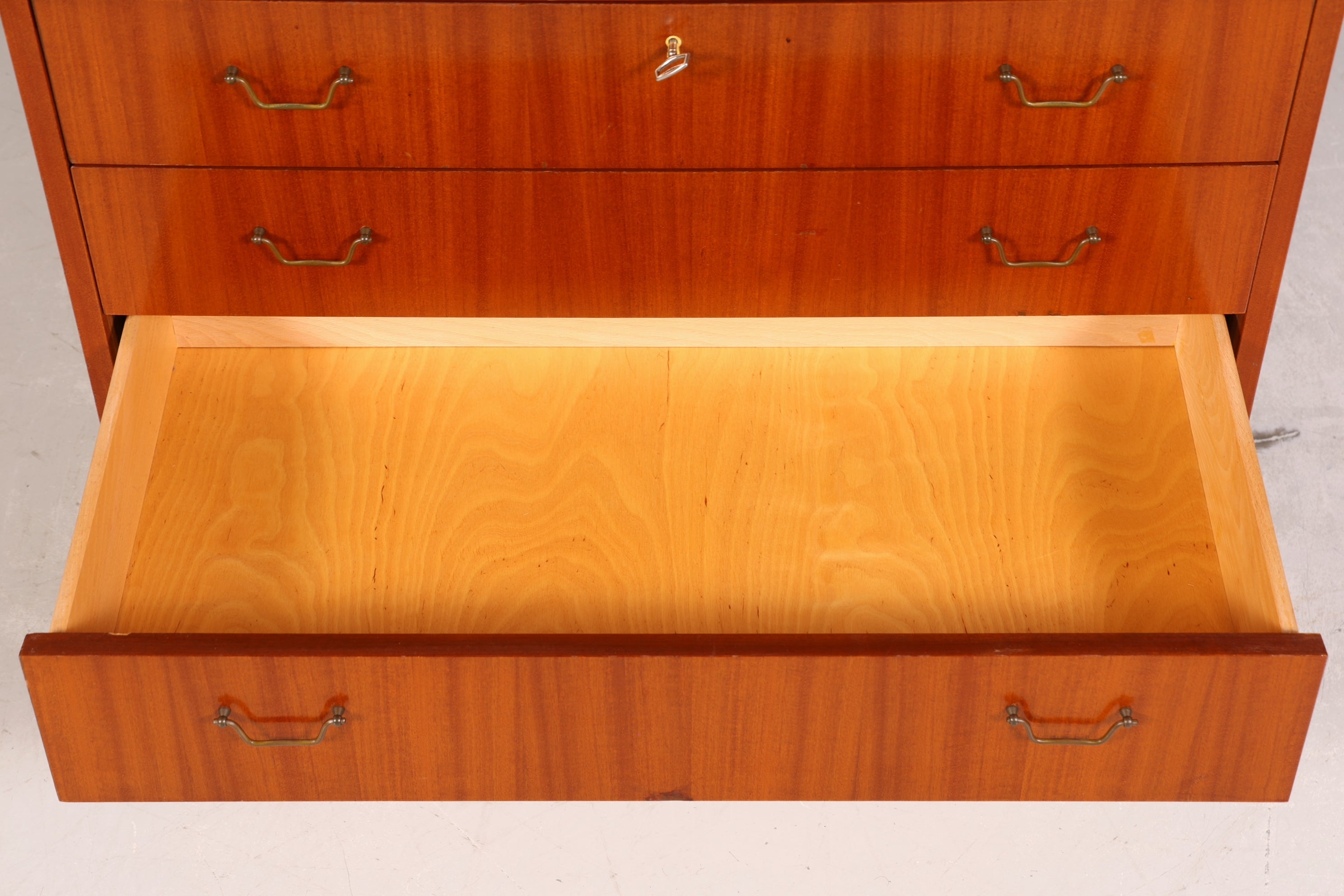 Stilvoller Mid Century Rollladen Sekretär echt Holz Büro Schrank Vintage Schreibkommode