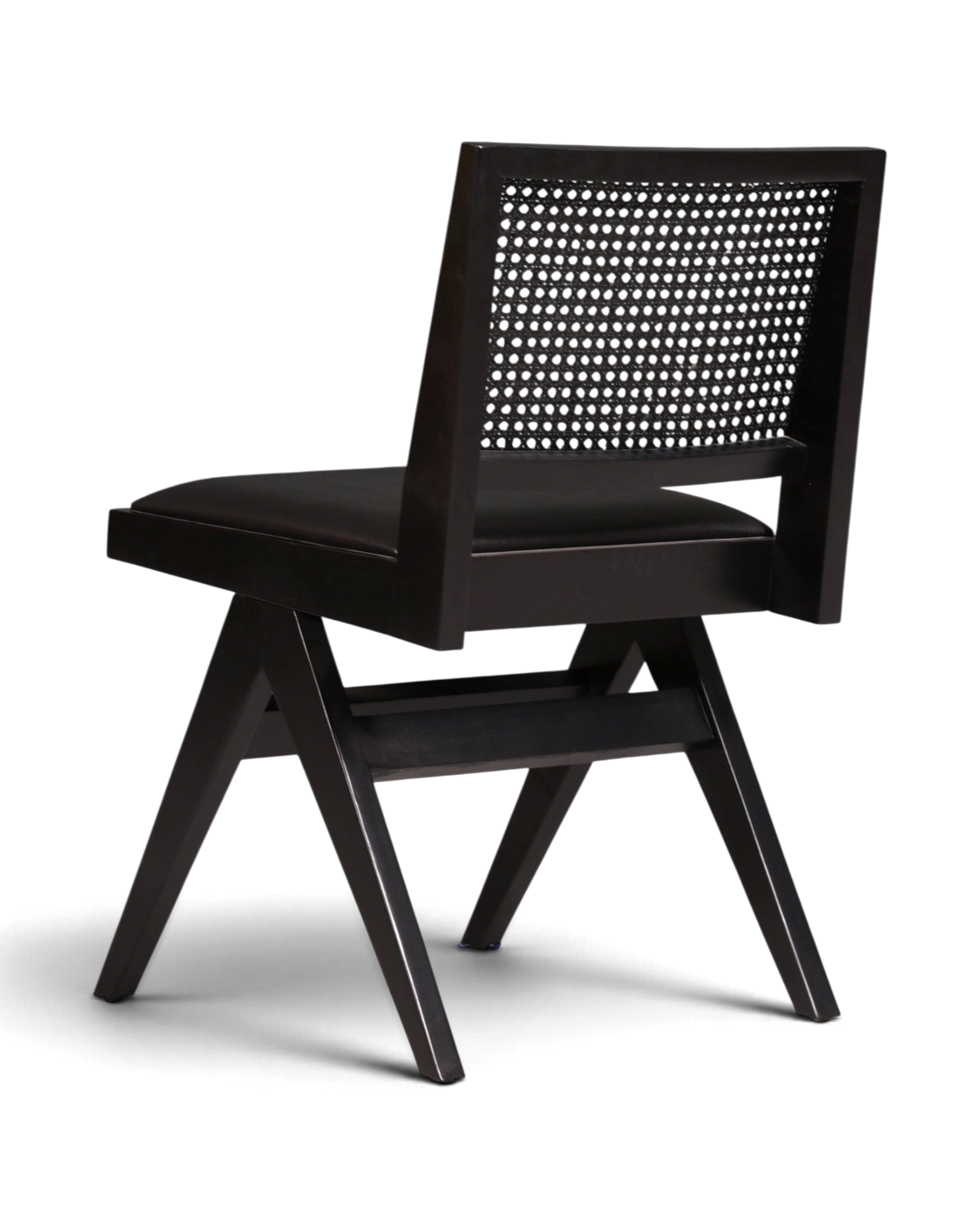 Sehr edler Korbgeflecht Stuhl "Vienna Black" schwarzer Bauhaus Relax Lounge Chair Küchenstuhl Sekretär Stuhl