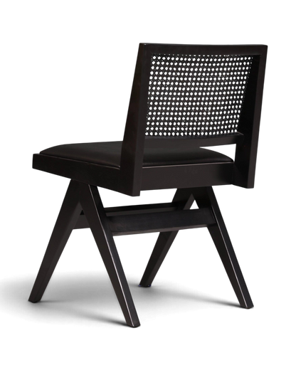 Sehr edler Korbgeflecht Stuhl "Vienna Black" schwarzer Bauhaus Relax Lounge Chair Küchenstuhl Sekretär Stuhl