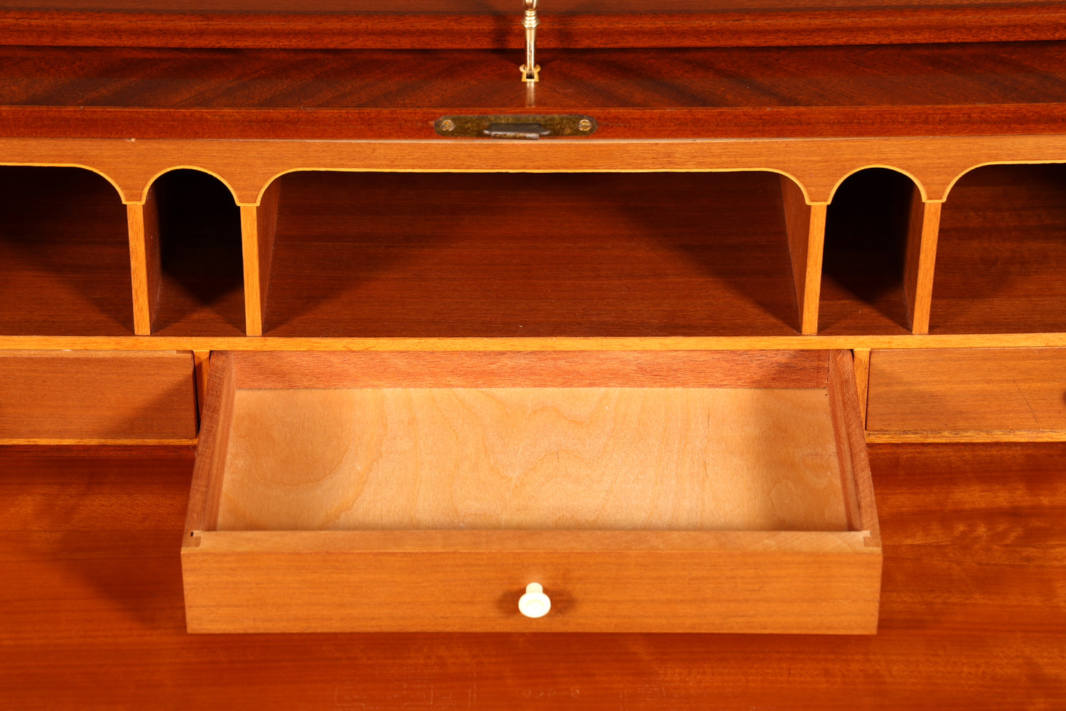 Stilvoller Mid Century Rollladen Sekretär echt Holz Büro Schrank Vintage Schreibkommode