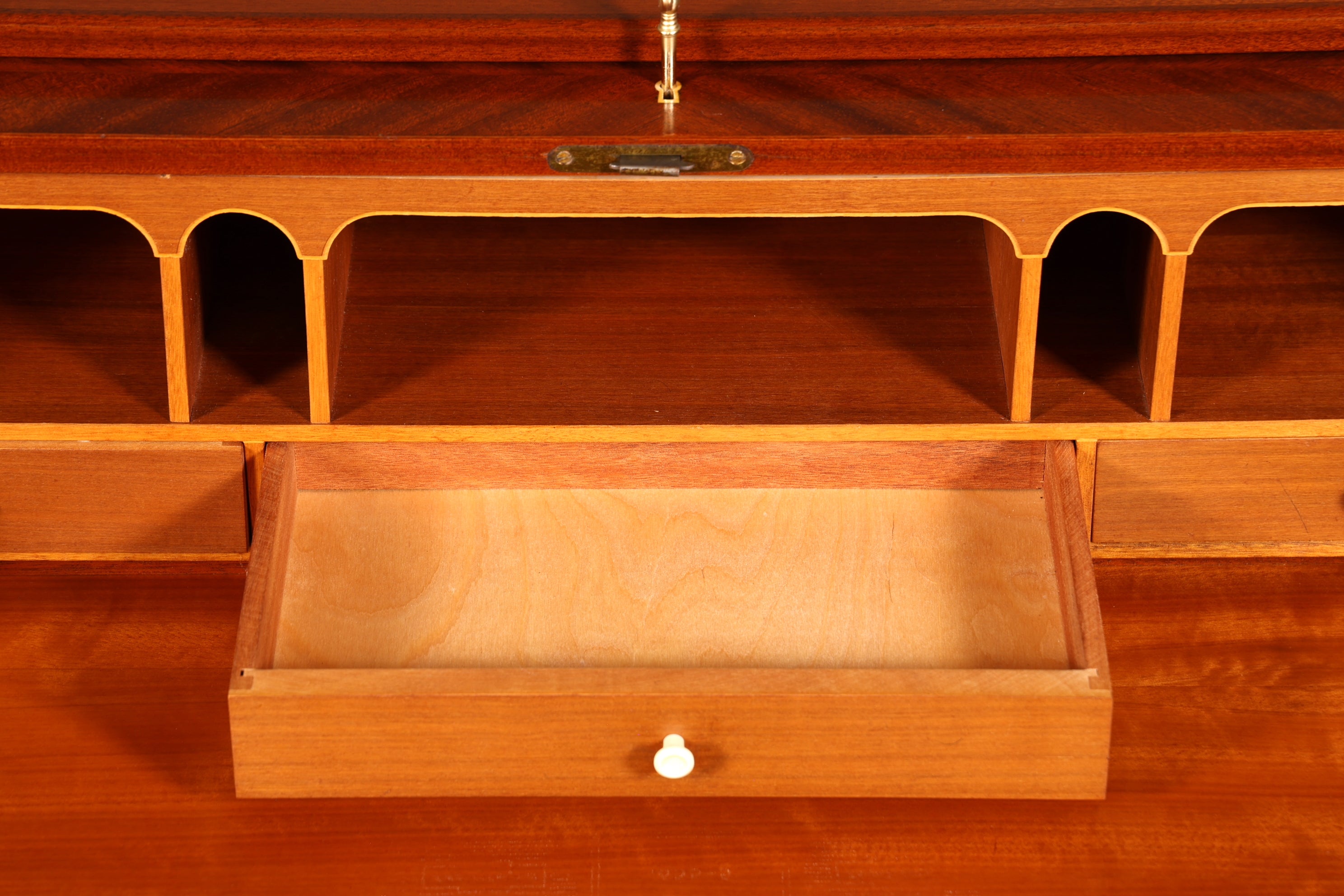 Stilvoller Mid Century Rollladen Sekretär echt Holz Büro Schrank Vintage Schreibkommode