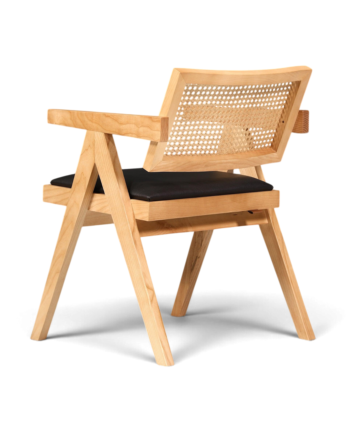 Sehr edler Korbgeflecht Stuhl "Vienna Wood +" Armlehnsessel Bauhaus Relax Lounge Chair Stuhl Esszimmer Stuhl Küchenstuhl