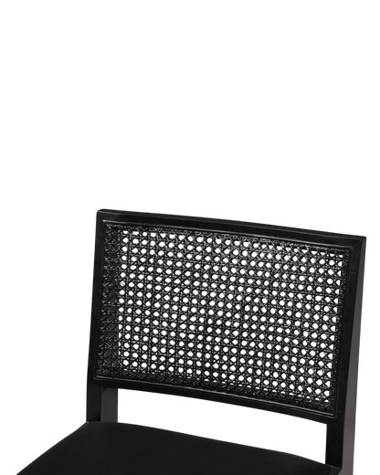 Sehr edler Korbgeflecht Stuhl "Vienna Black" schwarzer Bauhaus Relax Lounge Chair Küchenstuhl Sekretär Stuhl