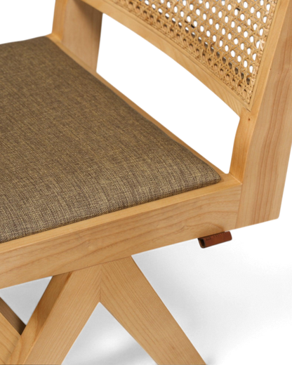 Edler "Vienna Beige" Stuhl Esszimmerstuhl mit Wiener Geflecht Korbgeflecht Schreibtischstuhl Lounge Stuhl