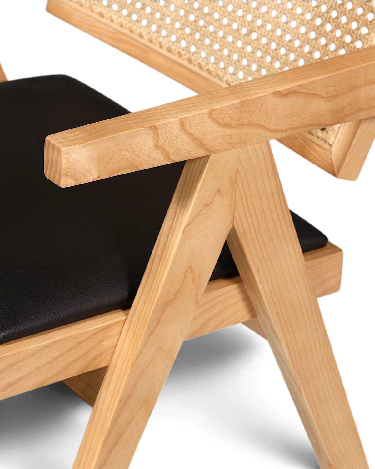 Sehr edler Korbgeflecht Stuhl "Vienna Wood +" Armlehnsessel Bauhaus Relax Lounge Chair Stuhl Esszimmer Stuhl Küchenstuhl