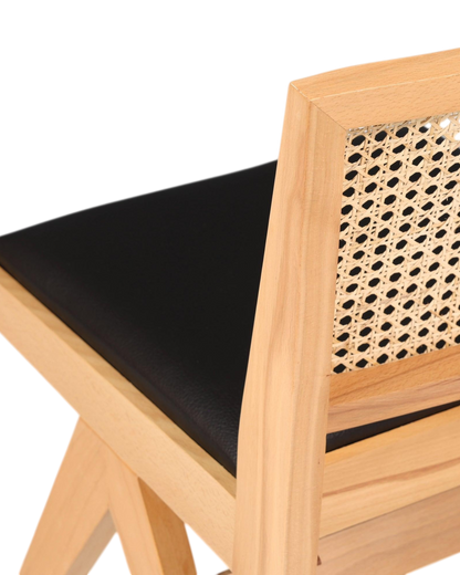 Sehr Edler Korbgeflecht Stuhl "Vienna Wood"  Bauhaus Relax Esszimmer Stuhl Lounge Chair Küchenstuhl
