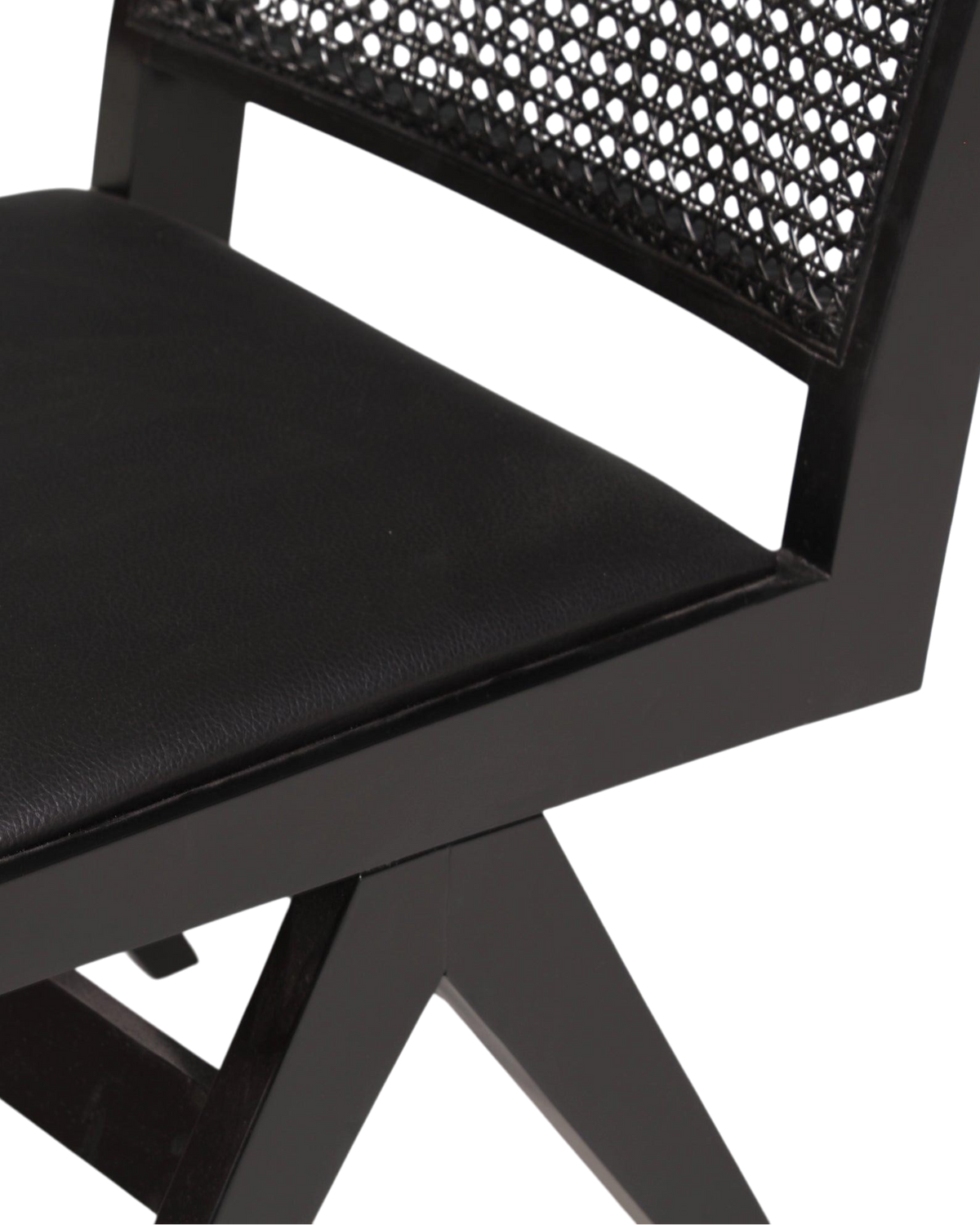 Sehr edler Korbgeflecht Stuhl "Vienna Black" schwarzer Bauhaus Relax Lounge Chair Küchenstuhl Sekretär Stuhl