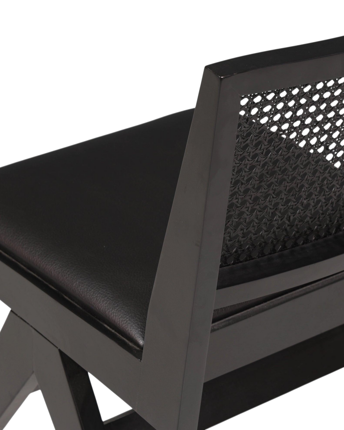 Sehr edler Korbgeflecht Stuhl "Vienna Black" schwarzer Bauhaus Relax Lounge Chair Küchenstuhl Sekretär Stuhl