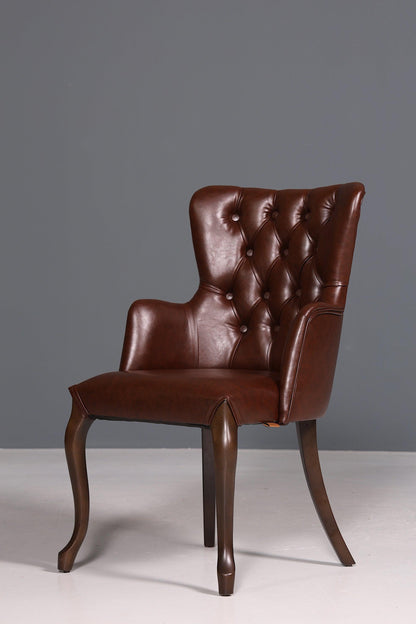 Edler Chesterfield Stil Armlehnstuhl &quot;Manila Brown&quot; Esszimmerstuhl Küchenstuhl Sekretär Stuhl