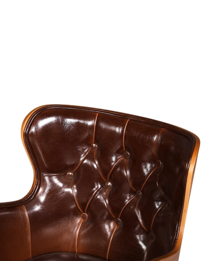 Chesterfield Büro Armlehnstuhl "Leon-Office" Nussbaum braun