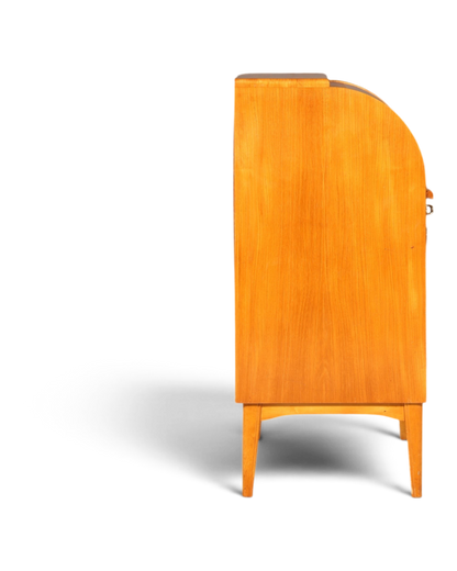 Wunderschöner Mid Century Rollladen Sekretär echt Holz Büro Schrank Vintage Schreibkommode 60s