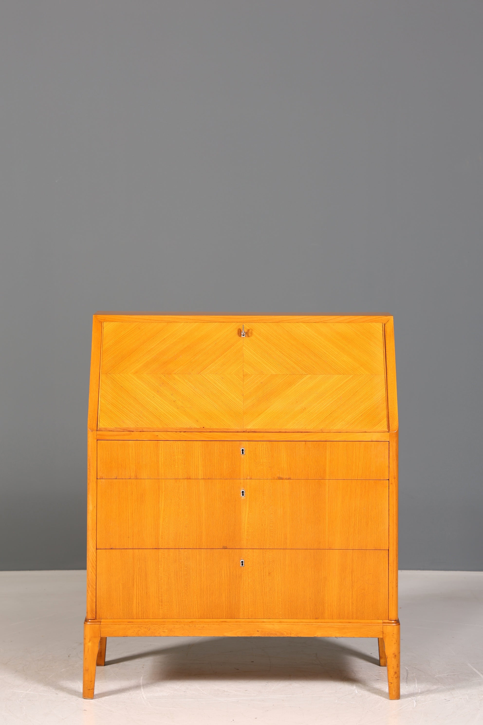 Schlichter Sekretär im Biedermeier Stil um 1930 echt Holz Schreibmöbel Kommode