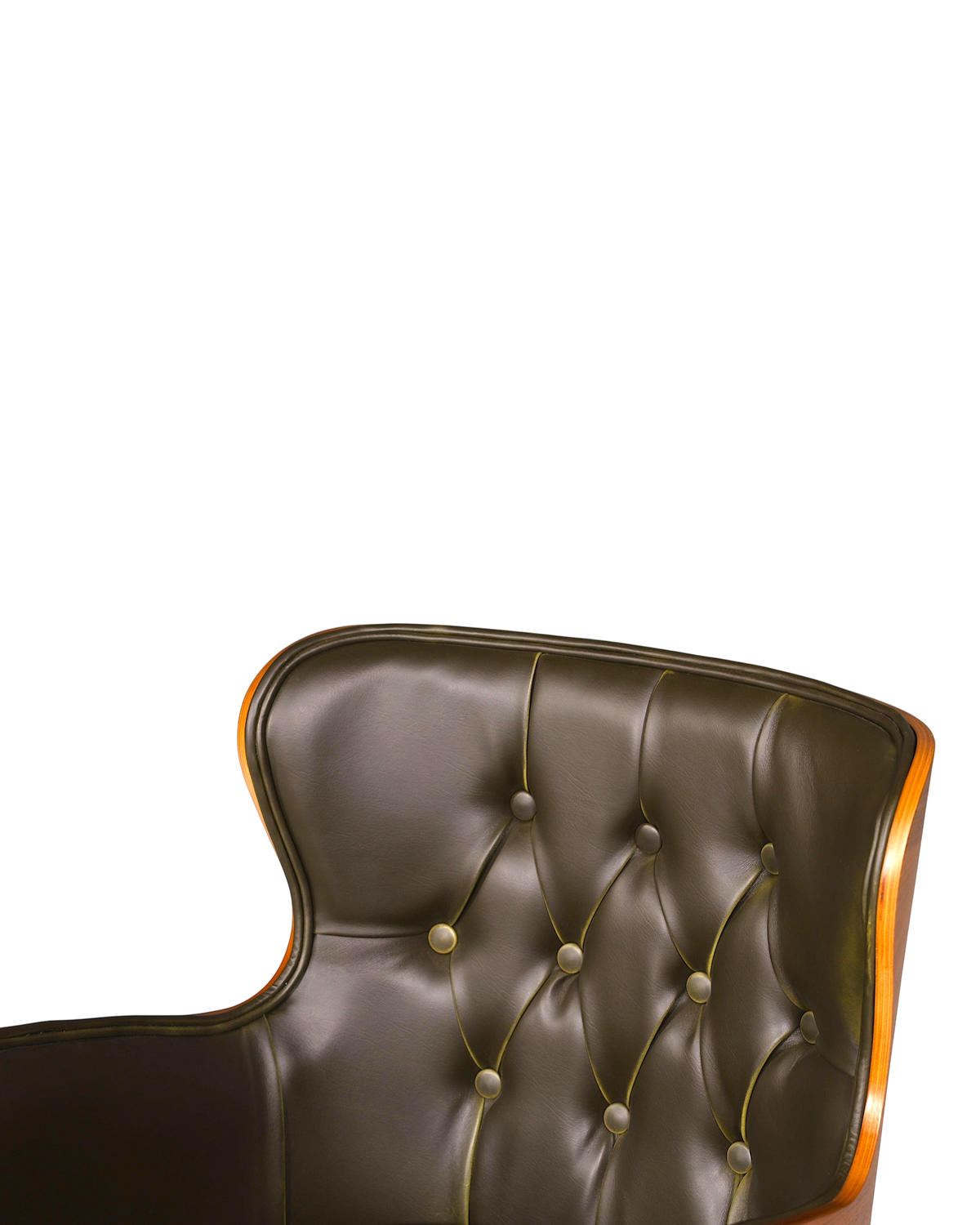 Chesterfield Büro Armlehnstuhl "Leon-Office" Nussbaum grün