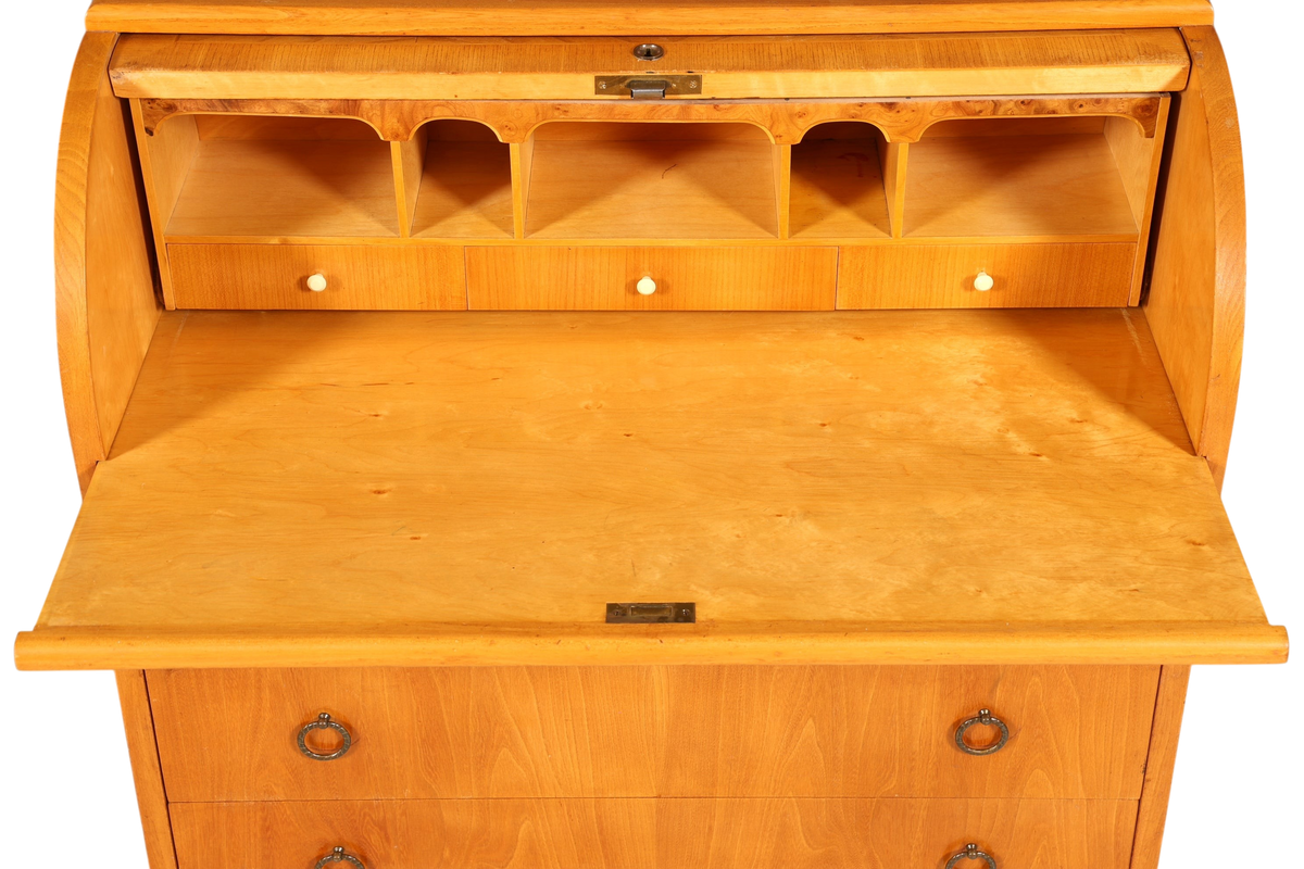 Wunderschöner Mid Century Rollladen Sekretär echt Holz Büro Schrank Vintage Schreibkommode 60s
