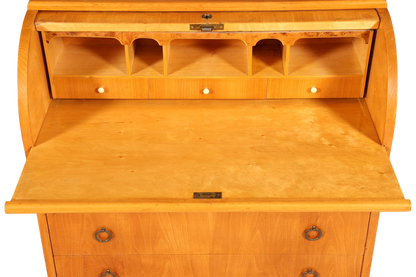 Wunderschöner Mid Century Rollladen Sekretär echt Holz Büro Schrank Vintage Schreibkommode 60s