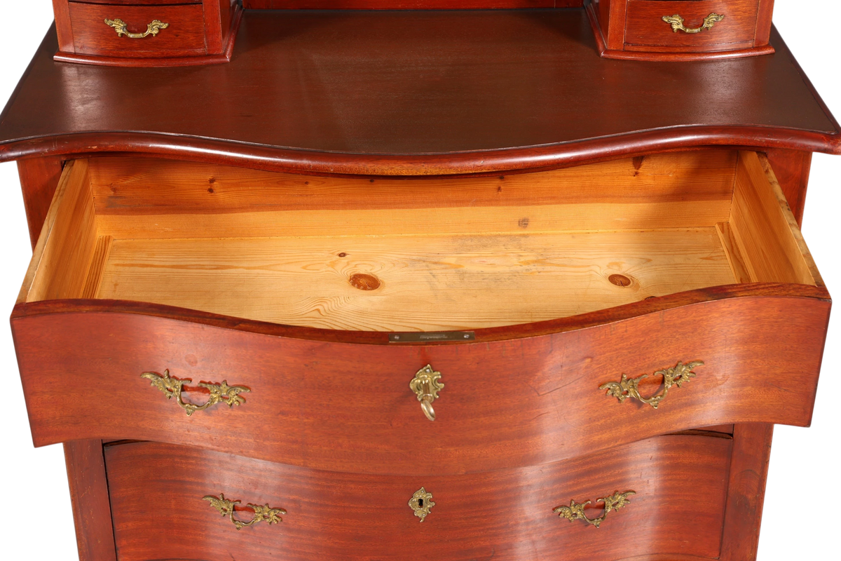 Wunderschöne Englische Kommode mit Spiegelaufsatz Barock Stil Frisierkommode Holz Schrank Flurschrank