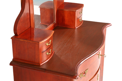 Wunderschöne Englische Kommode mit Spiegelaufsatz Barock Stil Frisierkommode Holz Schrank Flurschrank