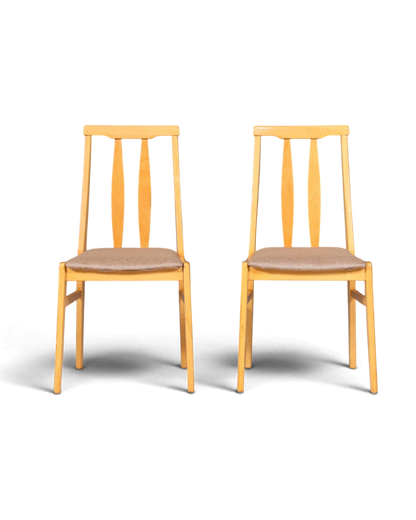 2x Schlichte Mid Century Stühle Retro Stuhlset Danish Design Küchenstühle Esszimmer Stühle