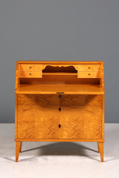 Schlichter Mid Century Sekretär Vintage Schreibmöbel echt Holz Kommode Office Secretary