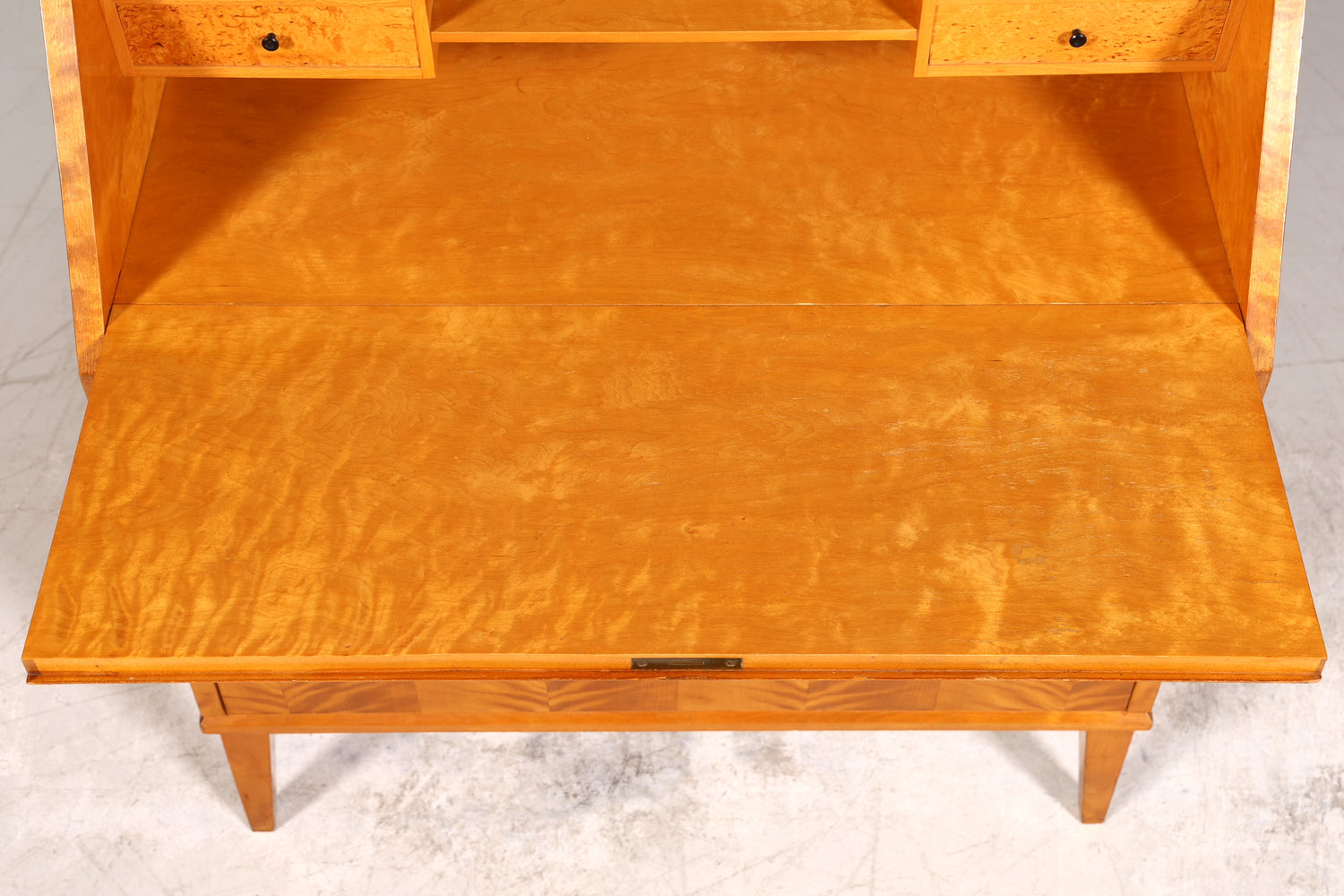 Schlichter Mid Century Sekretär Vintage Schreibmöbel echt Holz Kommode Office Secretary