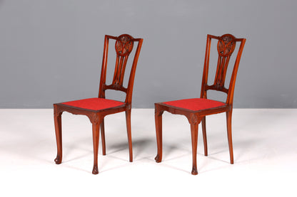 Wunderschöner Jugendstil Stuhl Sekretär Stuhl Englisch Antik Küchenstuhl um 1900 1 von 2