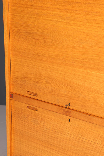 Schlichter Mid Century Rollladenschrank Bauhaus Vintage Apothekerschrank Art Deco Büro Aktenschrank