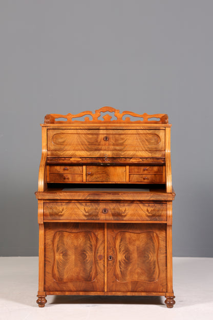 Beeindruckender Louis Philippe Sekretär Antik Rollladen Sekretär Schreibtisch Nussbaum Aufsatzsekretär
