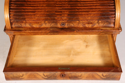 Beeindruckender Louis Philippe Sekretär Antik Rollladen Sekretär Schreibtisch Nussbaum Aufsatzsekretär