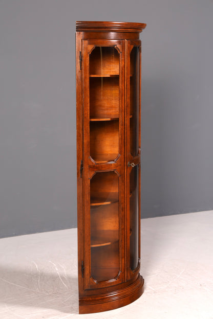 G469 Finish cm Wunderschöne Englische Eckvitrine Mahagoni Antik 60s echt Holz Schrank Eckschrank Glasvitrine (Kopie)