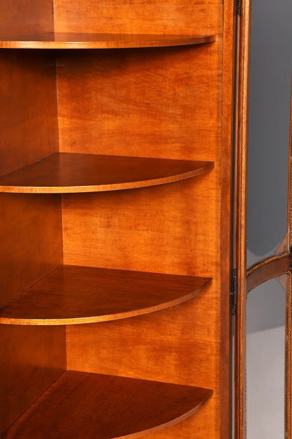 G469 Finish cm Wunderschöne Englische Eckvitrine Mahagoni Antik 60s echt Holz Schrank Eckschrank Glasvitrine (Kopie)